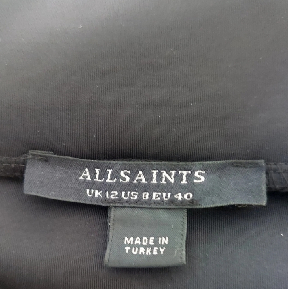 Allsaints Pants Size 8 Black Ryla Pull On Flare Legging Split Ankle New - Picture 10 of 12